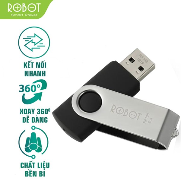 Bảng giá Hot Deals - USB 8GB/16GB ROBOT RF108/RF116 2.0 Tốc Độ Ghi Hơn 6M/S – Tốc Độ Đọc Hơn 10M/S - BẢO HÀNH 12 THÁNG Phong Vũ