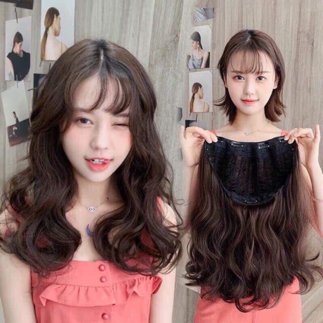 [mã tóc giả kẹp u ❤️freeship❤️ tóc giả kẹp u xoăn dợn - mã ku13