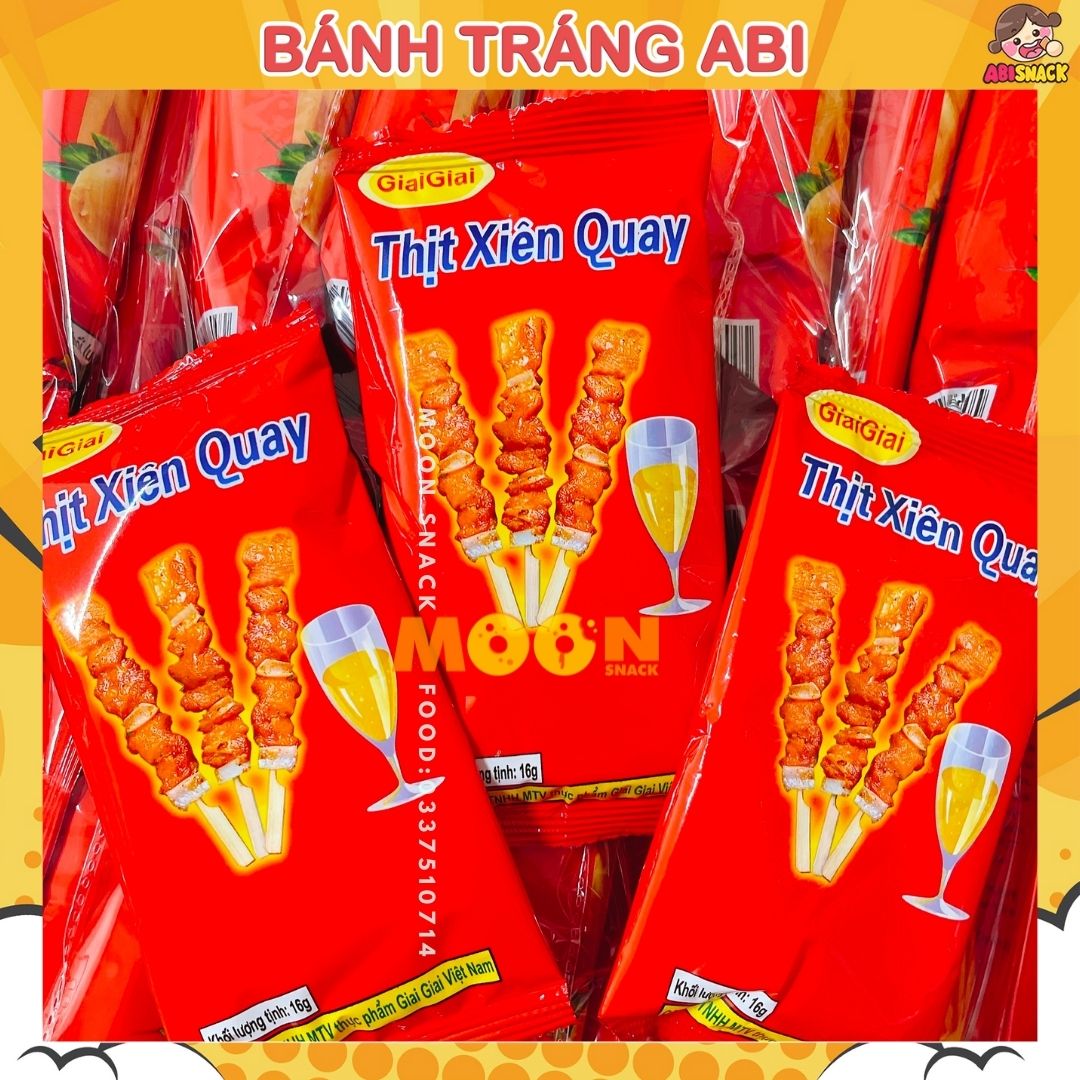 1 gói snack bim bim thịt xiên quay ăn vặt giai giai gói 16g ăn vặt tuổi thơ mồi nhậu