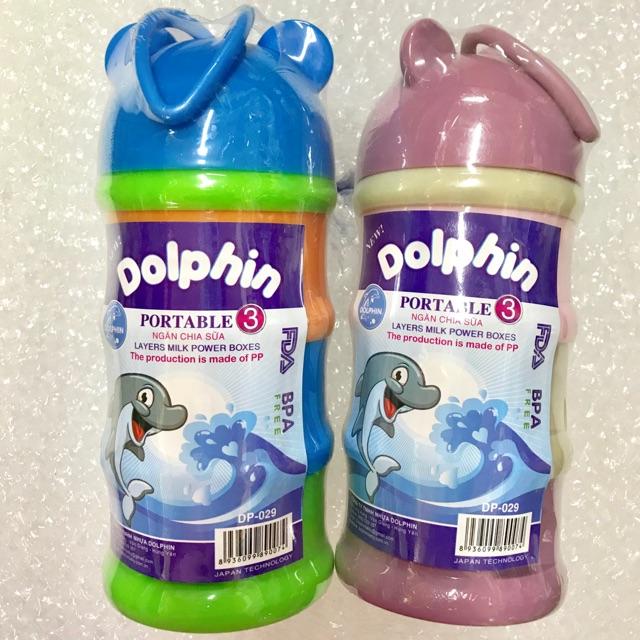 Chia sữa dolphin 3 tầng có nắp