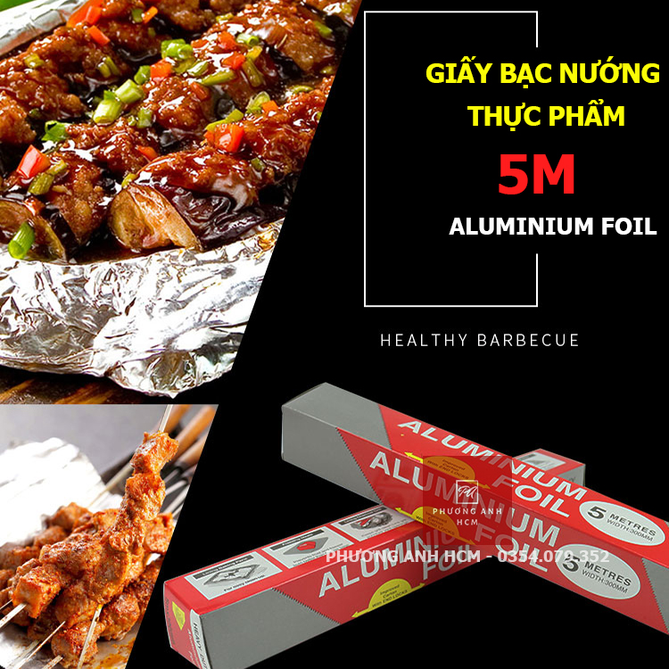 [HCM]CUỘN GIẤY BẠC NƯỚNG THỊT BÁNH ĐỒ ĂN/ GIẤY BẠC BỌC THỰC PHẨM (30cmx5m)