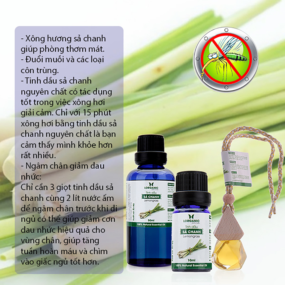 Tinh dầu sả chanh treo xe hơi, tủ áo (10ml)