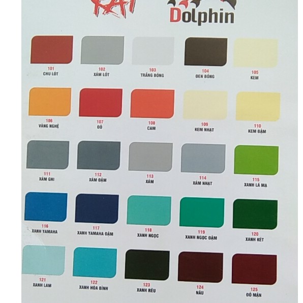 Sơn sắt kẽm Dolphin màu đẹp ấn tượng
