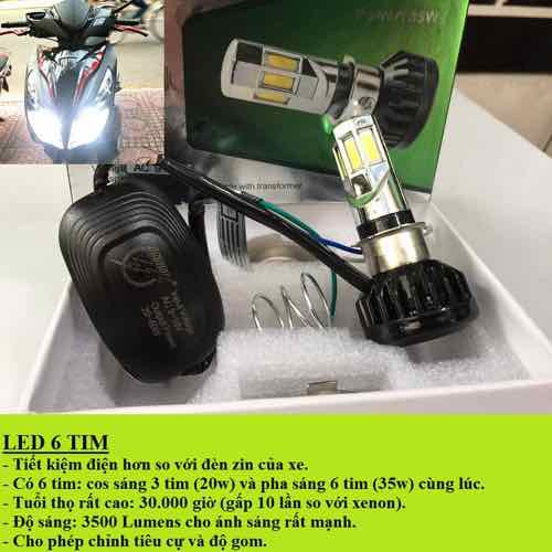 Đèn pha led M02E / 35W 6 tim siêu sáng