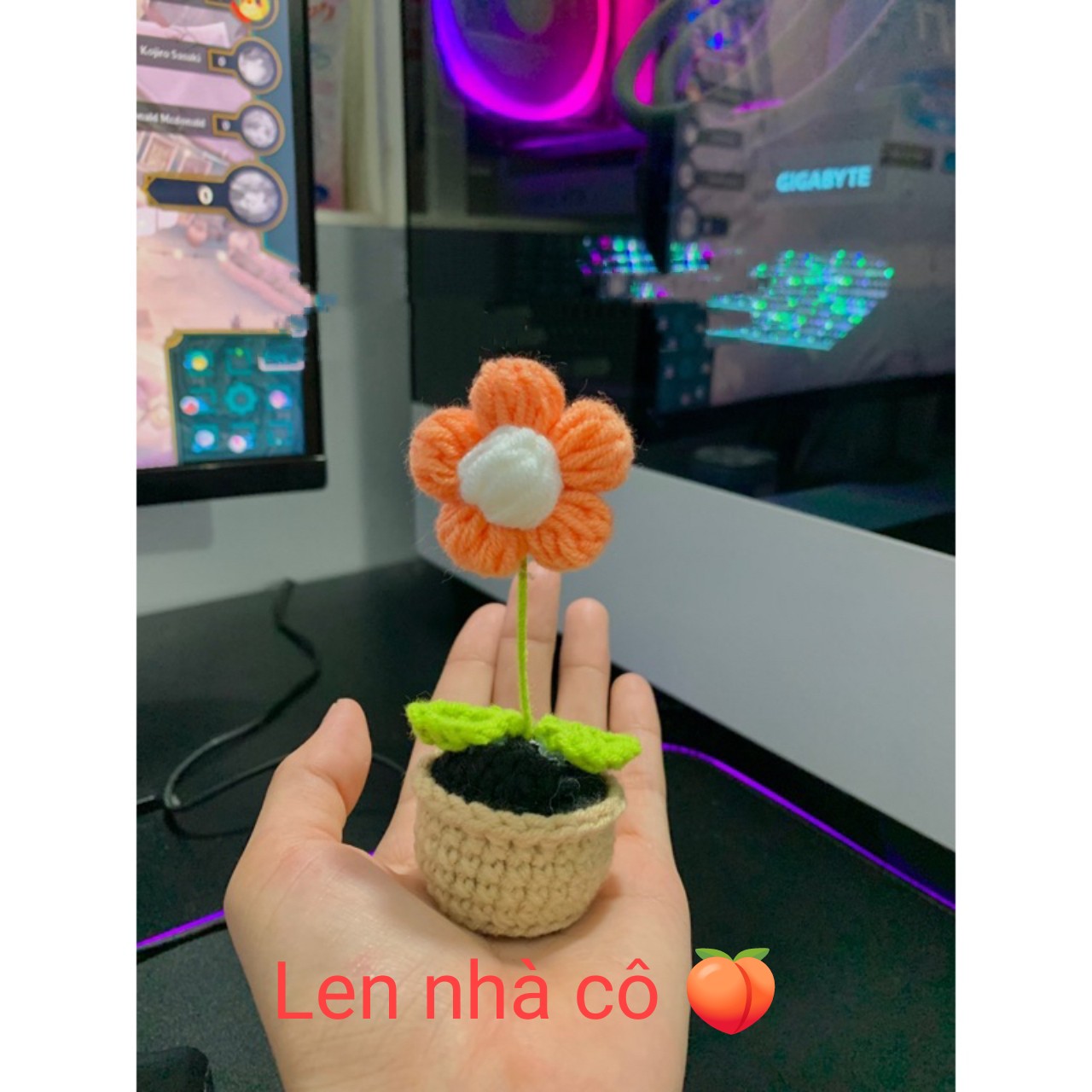Chậu hoa len handmade decor xinh xinh🌸