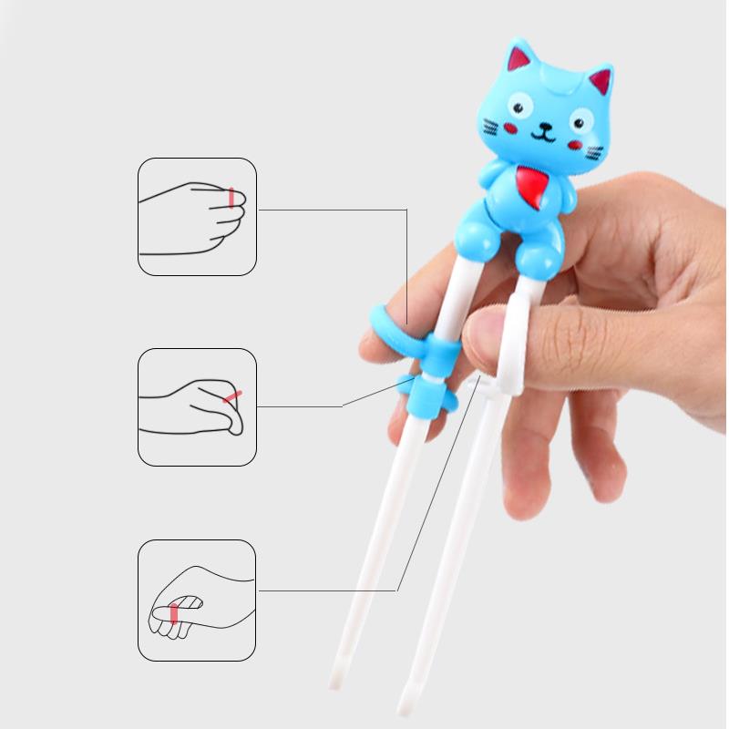 Bộ đũa thìa dĩa ăn dặm inox happy cat cho bé