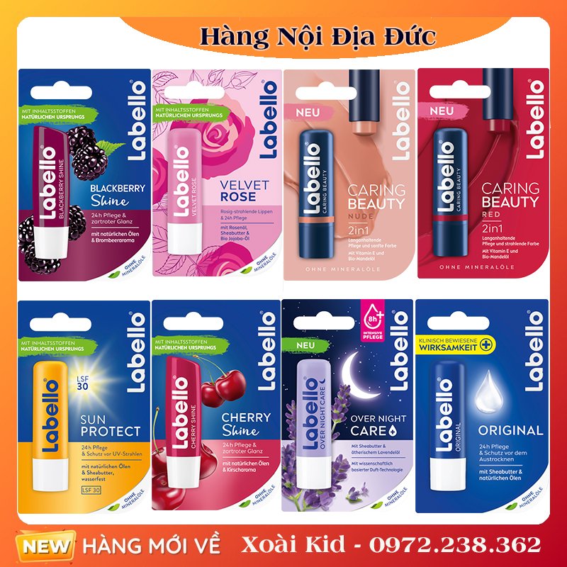 Son dưỡng môi căng mọng, mềm mịn Labello Đức [Hàng nội địa Đức Đủ Bill]