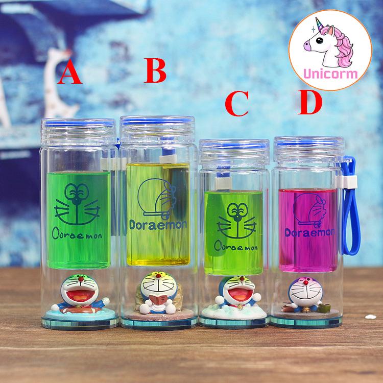 Bình nước thuỷ tinh Doraemon - bình thuỷ tinh doremon cực đẹp ( 2 lớp )