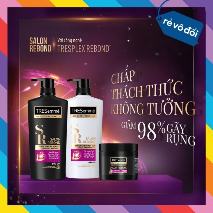 Combo Dầu Gội, Xả & Kem Ủ TRESemme Giúp Tóc Chắc Khỏe Giảm Gãy Rụng Suôn Mềm Chuẩn Salon (Size Mini)