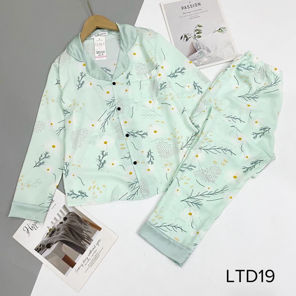 Bộ Pijama lụa mango tay dài có size