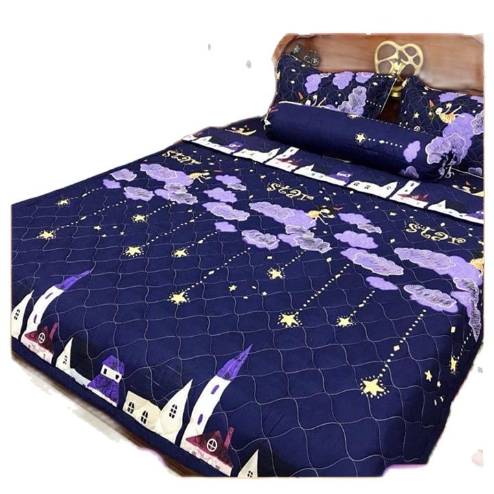 Bộ Chăn Ga Gối 5 Món Chất Liệu Cotton Poly
