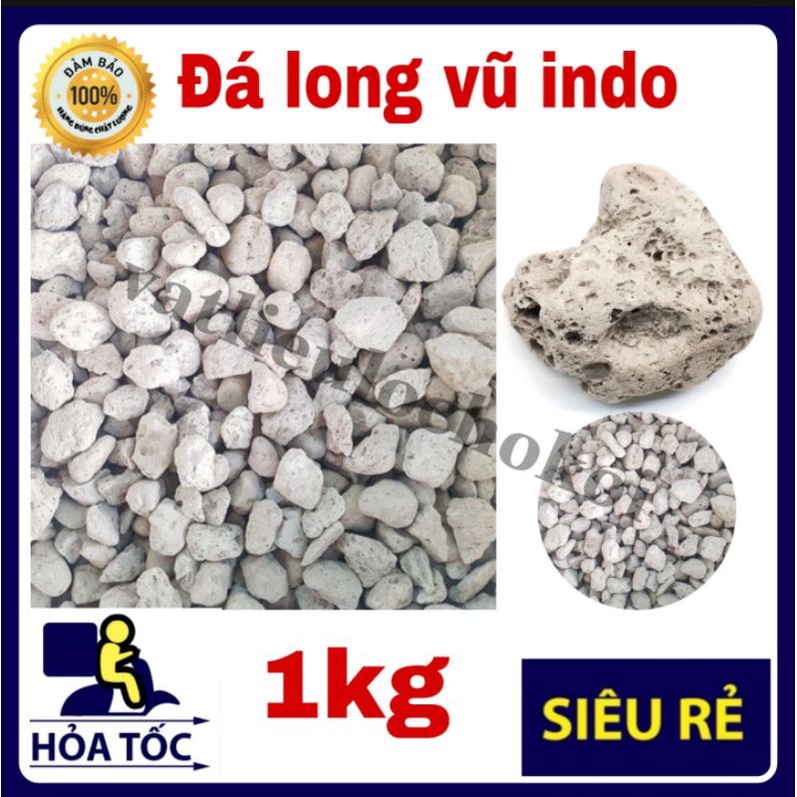 [Mã 158FMCGSALE giảm 7% tối đa 100K đơn 500K] Đá lông vũ indo, Nham Thạch trắng 1kg | Đá bọt size 2-3cm