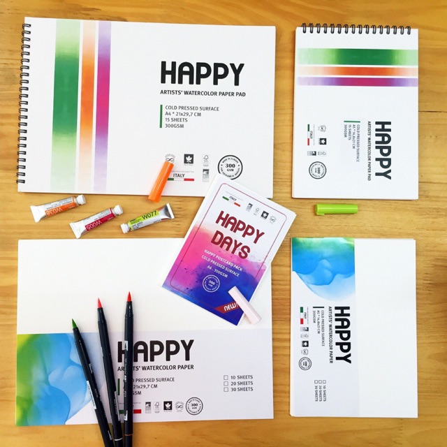 Giấy vẽ Happy A4/A5/A6 - định lượng 300gsm