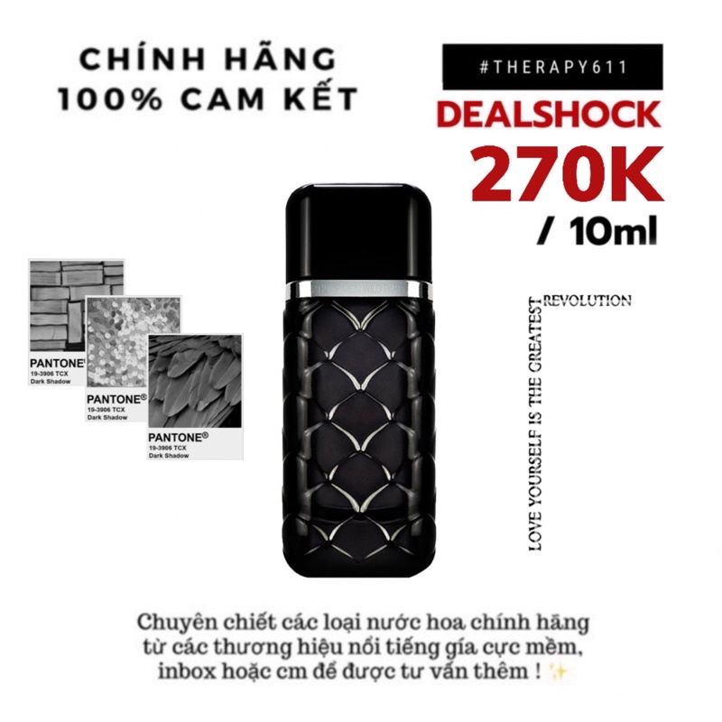 Mẫu thử nước hoa 212 vip man wild party test 10ml/20ml spray - muscat