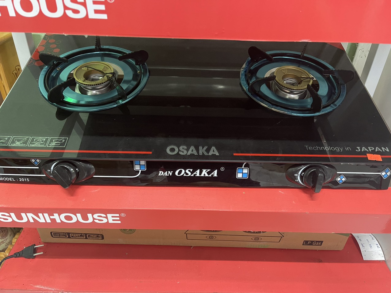 Bếp Gas Đôi OSAKA mặt kính - hàng trưng bày không vỏ thùng