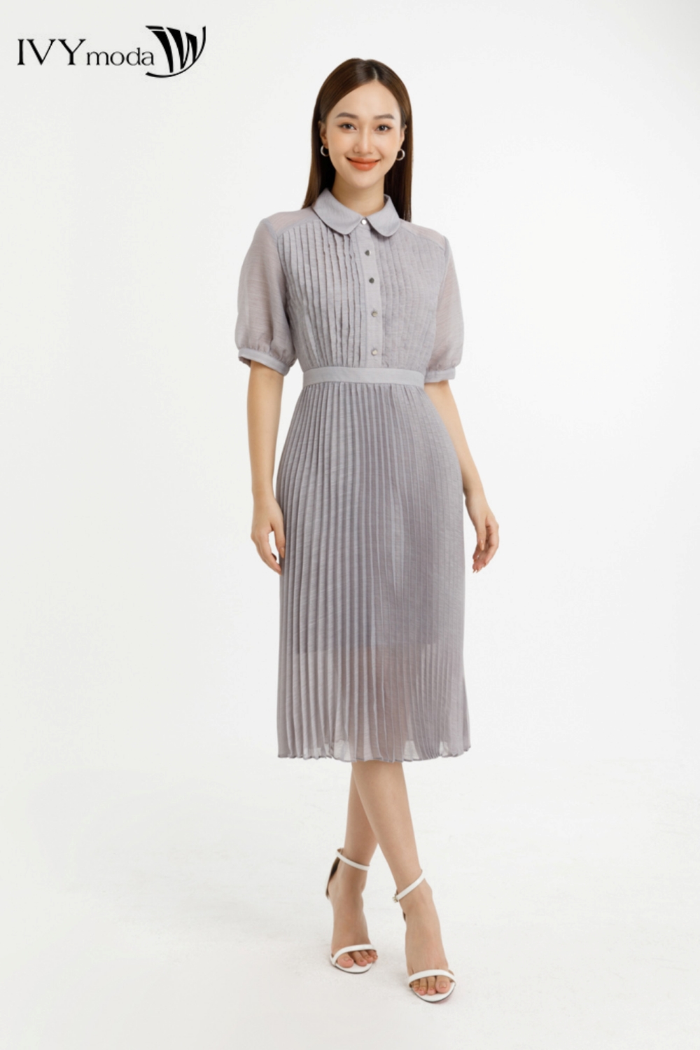 Đầm voan dập ly IVY moda MS 48M7283