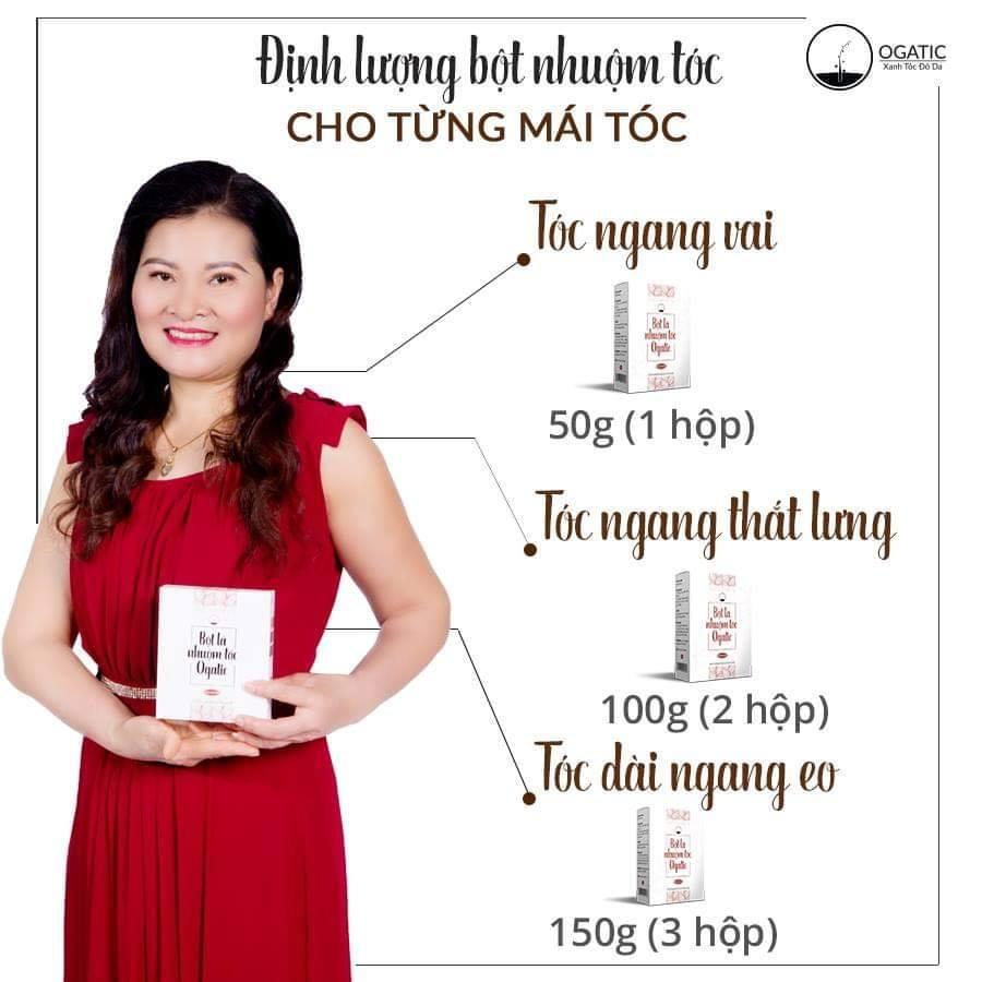 [ưu đãi tốt] Bột lá nhuộm tóc Ogatic-nâu đỏ