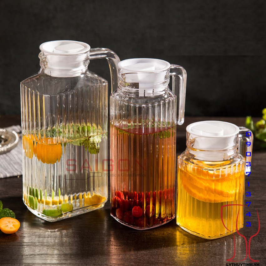 [HCM]Bình Thủy Tinh Sọc 1000ml