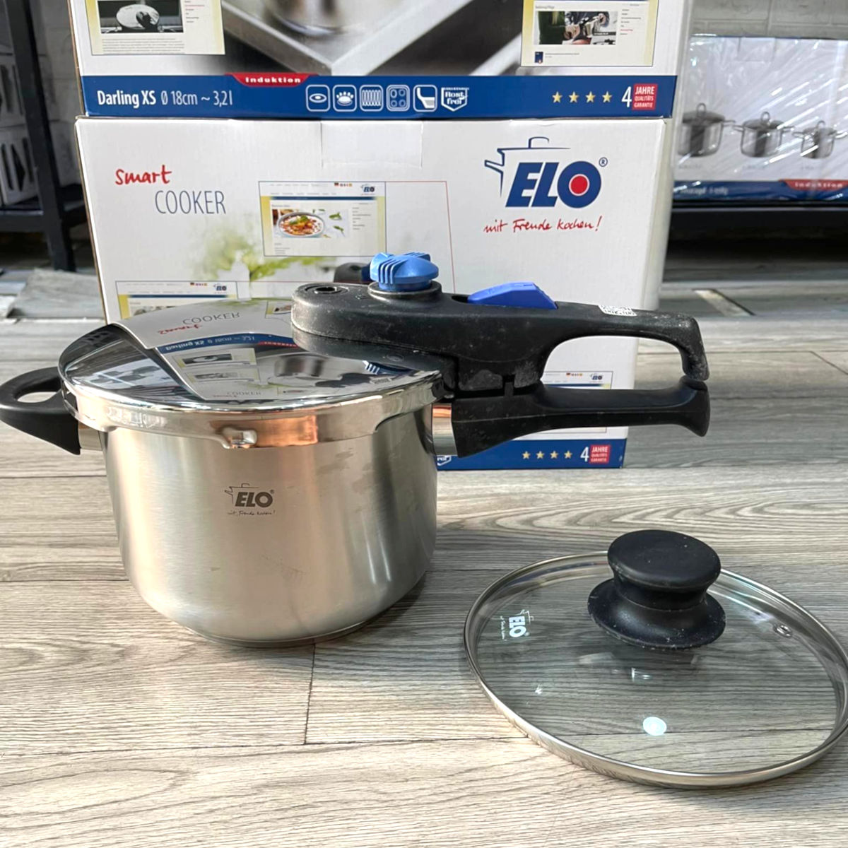 Nồi áp suất inox 304 elo darling xs dung tích 3.2l đường kính 18cm hàng nhập đức