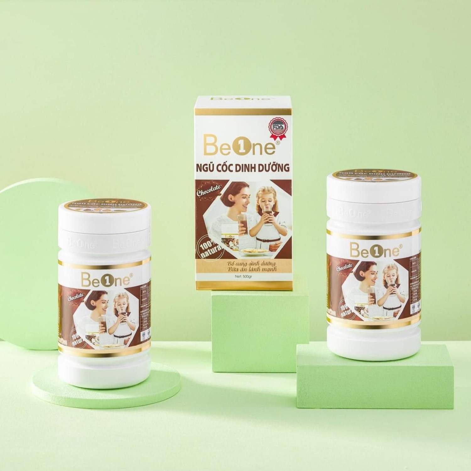 Combo 2 hộp bột ngũ cốc dinh dưỡng BEONE hộp 500gr giảm cân, tăng cân, lợi sữa phù hợp với mọi lứa tuổi Vị choccolate