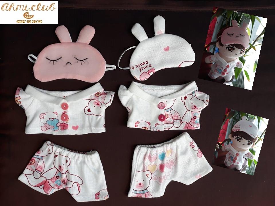 Bộ ngủ + Bịt mắt outfit doll 20 kpop