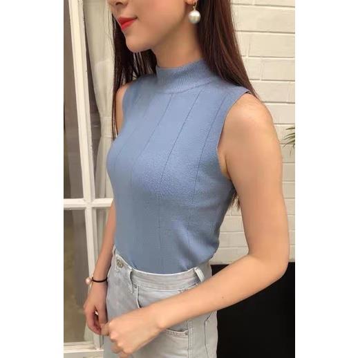 ♨  Áo len sát nách mặc vest cổ 3 phân