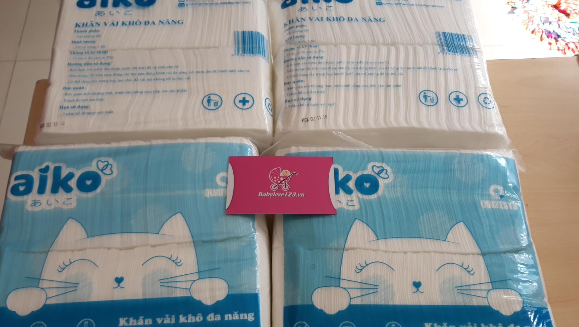 [HCM]Khăn Vải Khô Đa Năng AIKO - Gói 270 Tờ