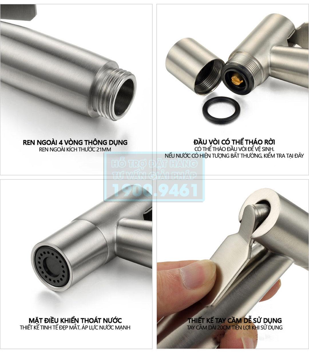 Vòi xịt vệ sinh Inox SUS304 9060