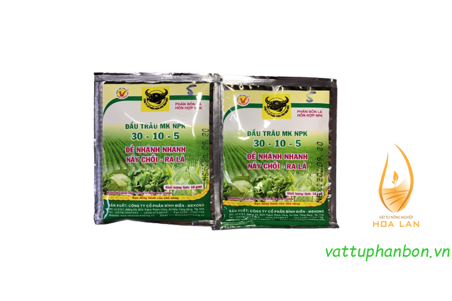 Phân bón lá hỗn hợp npk đầu trâu mk-npk 30-10-5 - #325a# 10g