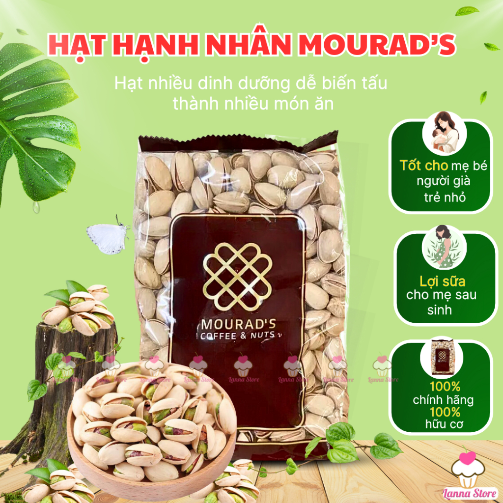 [HÀNG CHUẨN CHẤT LƯỢNG] Hạt Dẻ Cười Dinh Dưỡng Mourads (Nguyên Chất - Không Tẩm) Gói 500g - Úc