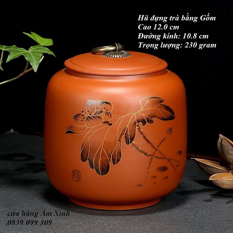 Hũ, Bình đựng trà bằng gốm (cỡ lớn, rất khít)