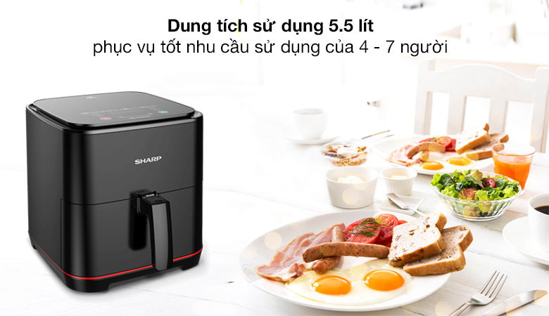 Nồi chiên không dầu Sharp KF-AF70EV-BK/ST (5.5 lít)