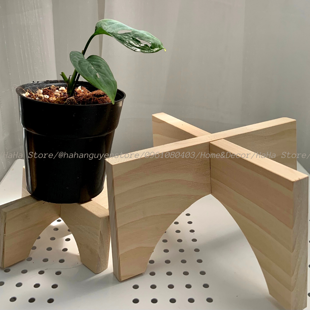 Đôn Gỗ Đặt Chậu Cây Chân Gỗ Để Cây Cảnh CCG11