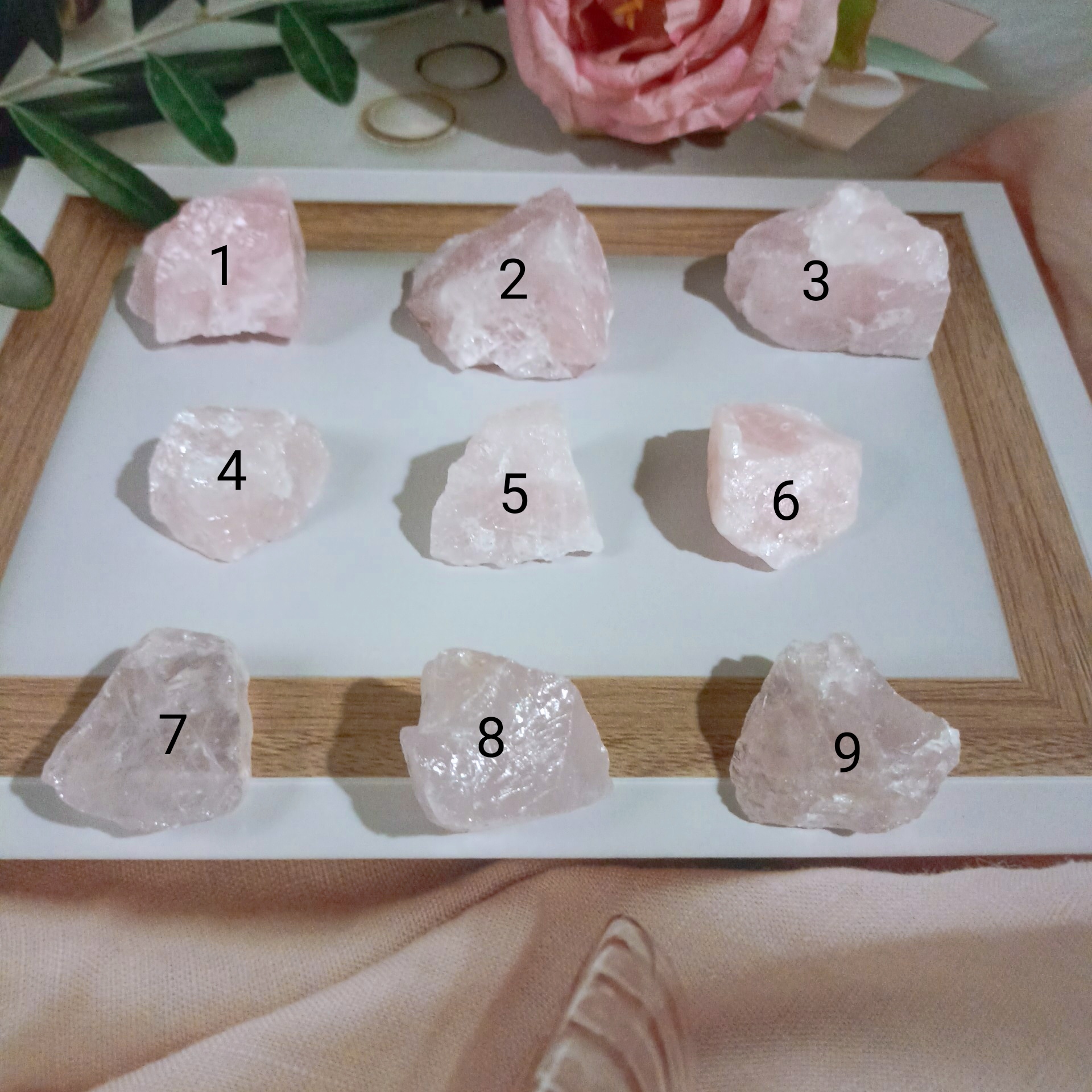 Viên thạch anh hồng thô (Rose Quartz) đá thanh tẩy