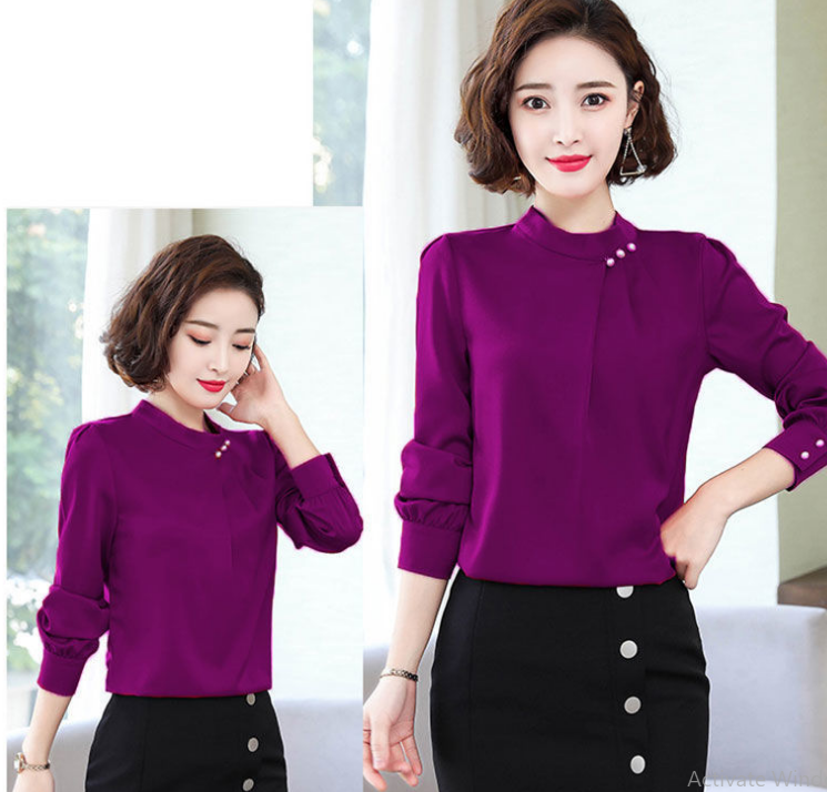áo sơ mi nữ công sở tay dài ba ly phom dáng đẹp