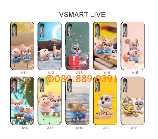 [HCM]Ốp lưng dẻo đen Vsmart Joy 3/ Live / Bee 3 (in hình chuột 2020)