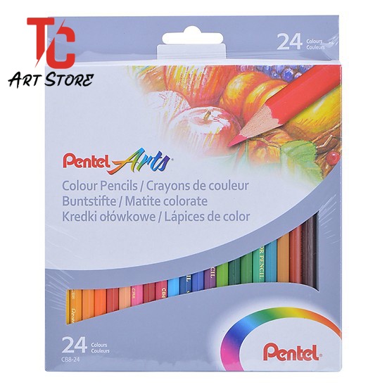 Chì Màu Khô Pentel 12/24/36 Màu - Cb8 [ Hàng  Từ Nhật ]