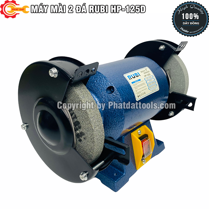 Máy mài 2 đá rubi hp-125d-động cơ 100% dây đồng-bảo hành 6 tháng