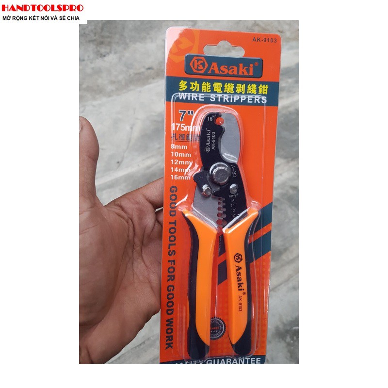 Kìm tuốt dây điện 7 inch asaki ak-9103