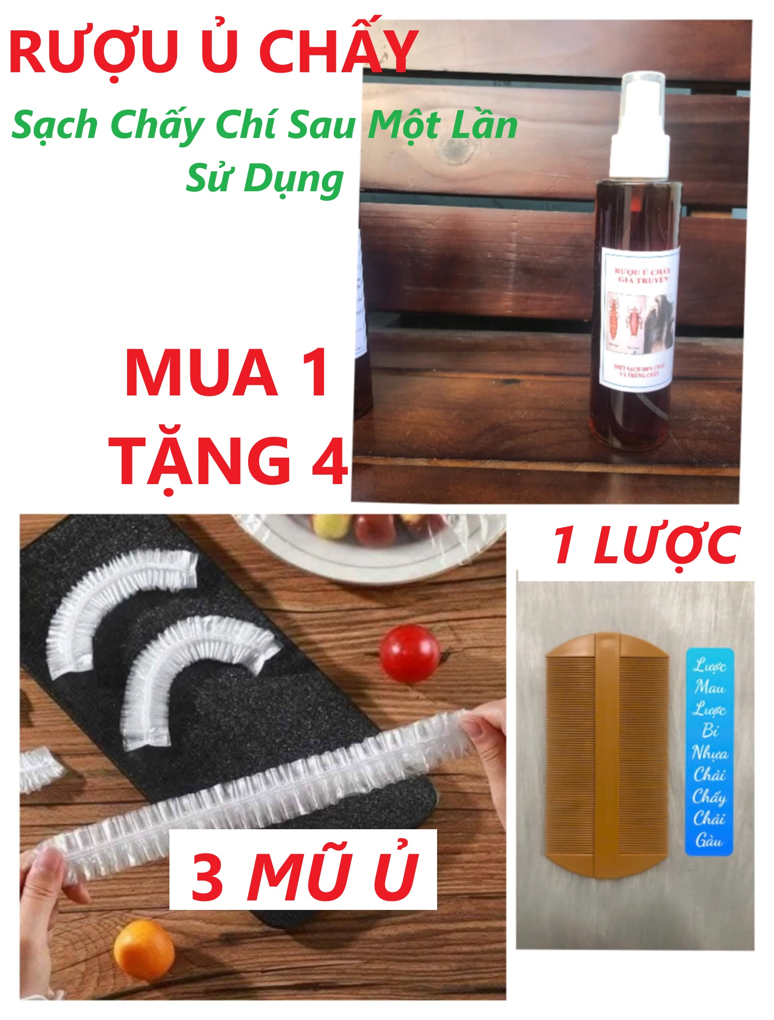 ( Mua 1 tặng 4) Ủ (dầu gội) Chấy (Chí) Một Lần Là Hết Chấy Chí. chú ý phân loại khi đặt đơn.tkvt2.