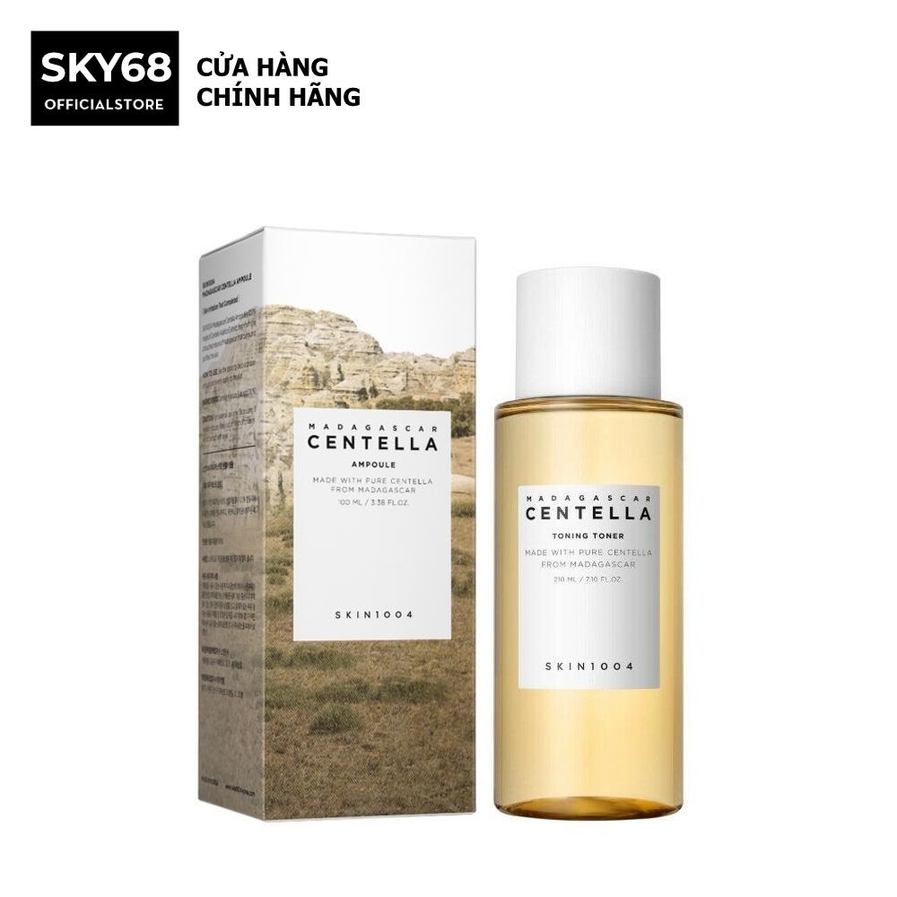 Nước Hoa Hồng Giúp Cân Bằng, Giảm Mụn, Dưỡng Trắng Da Chiết Xuất Rau Má Skin1004 Madagascar Centella Toning Toner 210ml