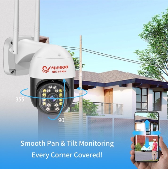 CAMERA IP WIFI YOOSEE PTZ MINI 16/36 LED HD1080 - CHỐNG NƯỚC XOAY 360 ĐỘ - QUAY ĐÊM CÓ MÀU