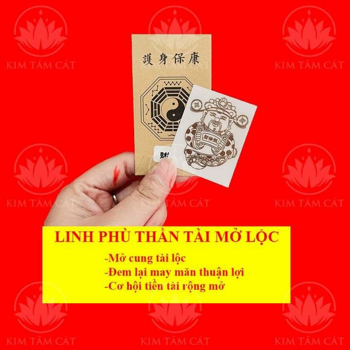 [HCM]Combo 3 linh phù thoát ế khai vận đón lộc ( đào hoa chuyển vận thần tài Việt Nam) dán điẹn thoại