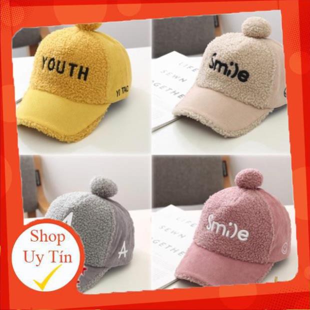 ✅ Mũ lưỡi trai Smile dành cho bé mùa đông