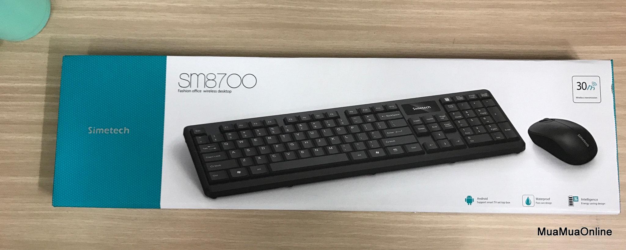 Bộ bàn phím và chuột không dây simetech sm-8700 tiện lợi