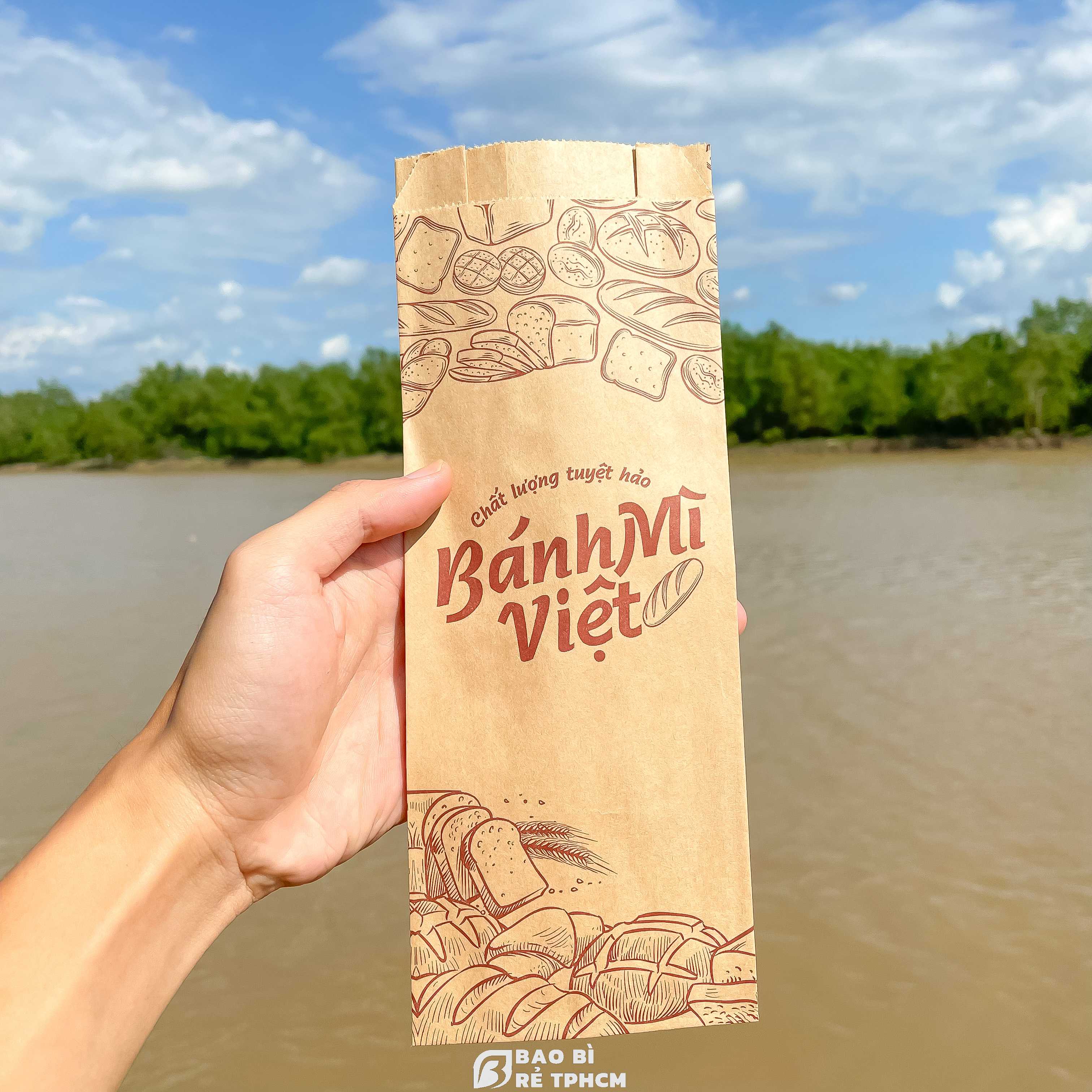 Túi Đựng Bánh Mì Việt Nâu 1000 Túi