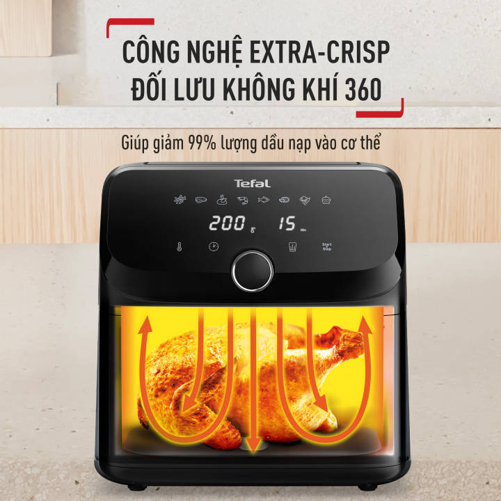 Nồi chiên không dầu điện tử Tefal EasyFry Mega Black EY8558E0 7.5L - Hình ảnh 6