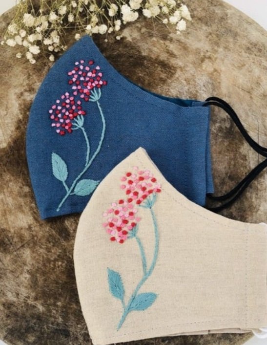 KHẨU TRANG VẢI LINEN THÊU TAY