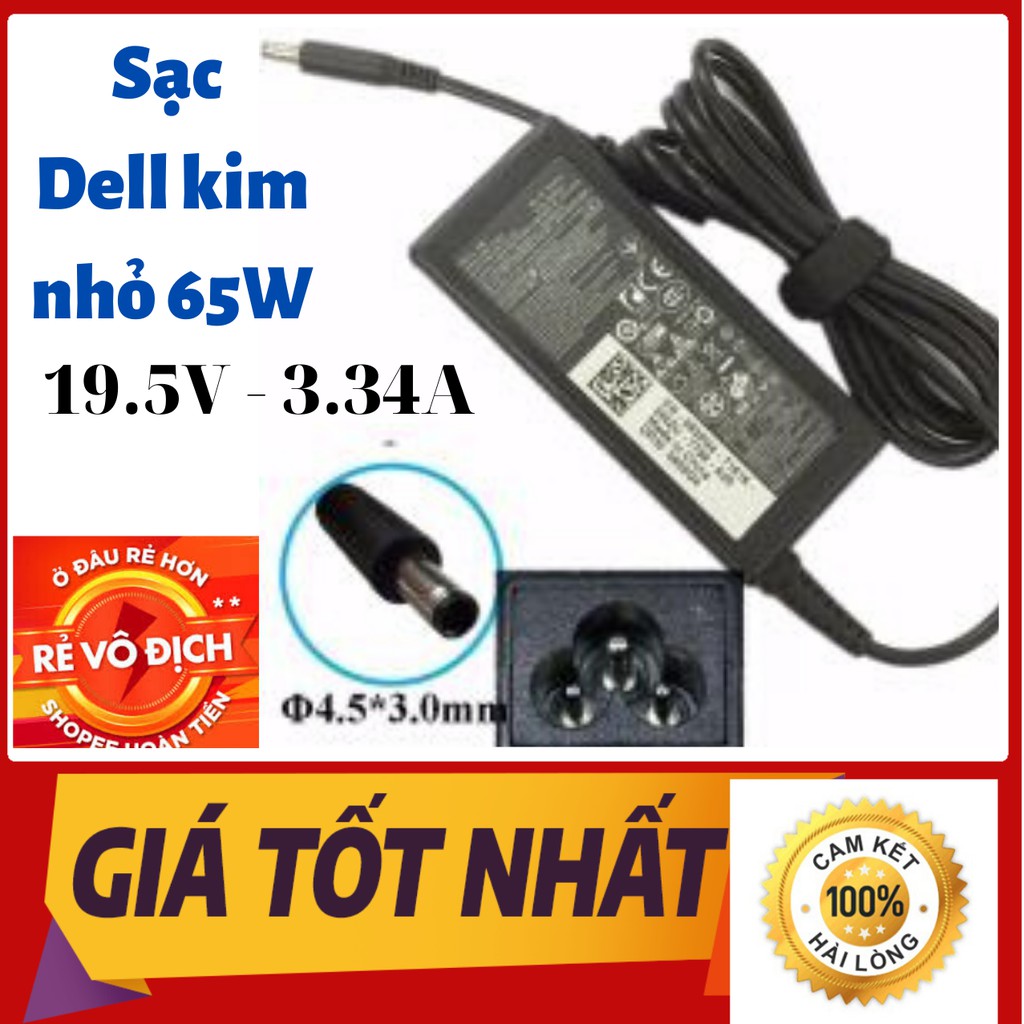 [HCM]Sạc Laptop Dell Chân Kim Nhỏ 19.5V - 334  Dành Cho Dell Inspiron 5458/5558/5551/5555/5758/5755.Vostro 3558/