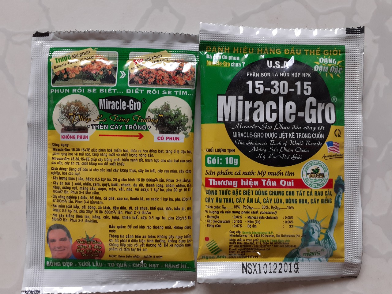 Phân bón lá Miracle - Gro - COMBO 10 gói